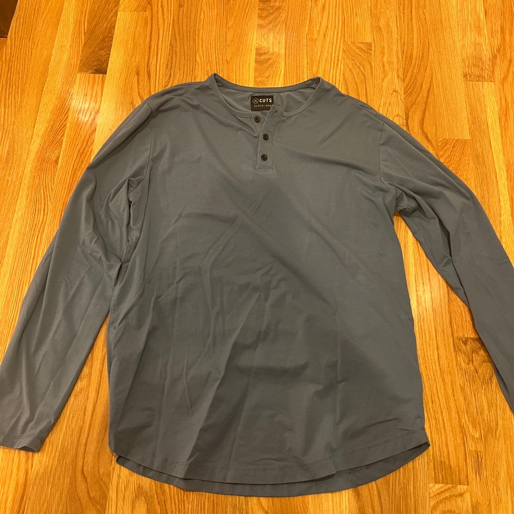Cuts Men's Blue Long Sleeve Shirt